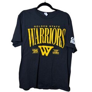 NBA Golden State Warriors Black 2025 Cup Games T Shirt Size XL New Logo